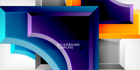 Square, arrow shapes with round elements Vector Illustration For Wallpaper, Banner, Background, Card, Book Illustration, landing page