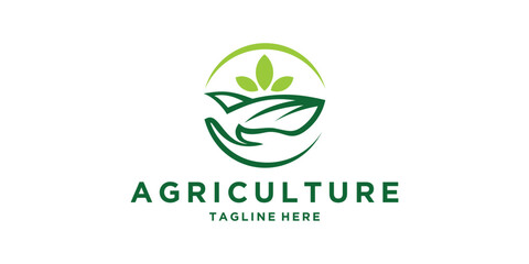 logo design hand farm, agriculture, logo design vector, symbol, icon, idea, creative.