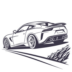 Silhouette sports car vector Illustration 