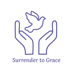 Surrender to Grace, Christian inspirational quotes, Typography design for Jesus lover. Christian poster. Verse. Card. Scripture. Quote