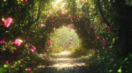 Obraz premium Enchanted Forest Pathway: Journey into a Realm of Magic and Mystery
