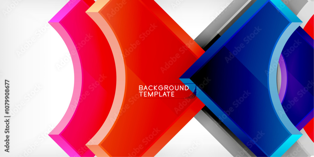 Poster Geometric design abstract background - circles and triangles