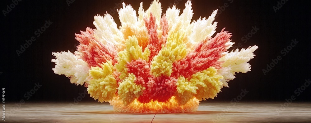 Poster explosive burst of colorful smoke in bright hues creating a stunning visual effect in a dynamic indo