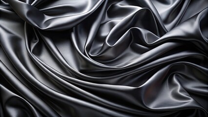 Obraz premium Black luxury cloth abstract background with dark liquid wave or wavy folds silk/satin, elegant wallpaper, black, luxury, cloth
