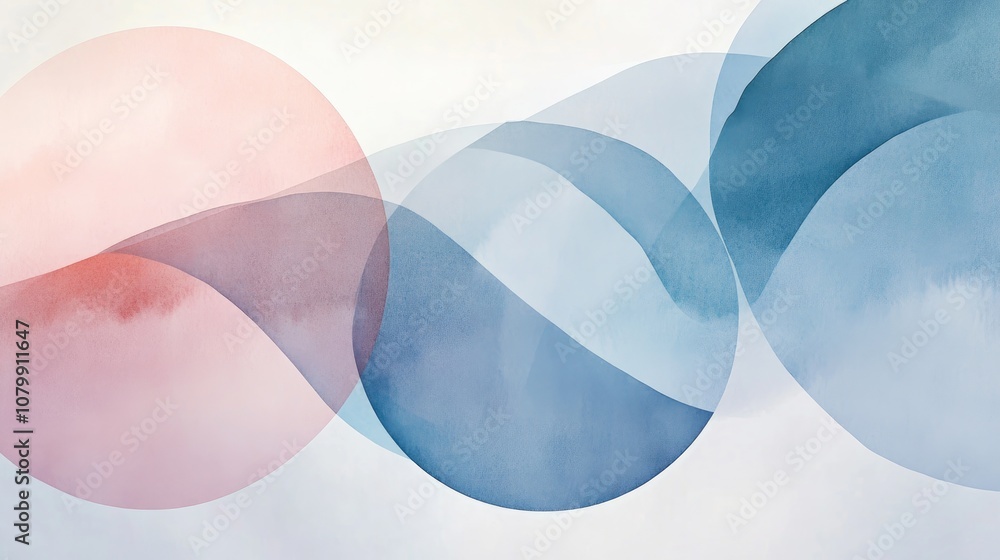 Poster faint watercolor circles layered over a soft gradient background, creating a calm and simple abstrac