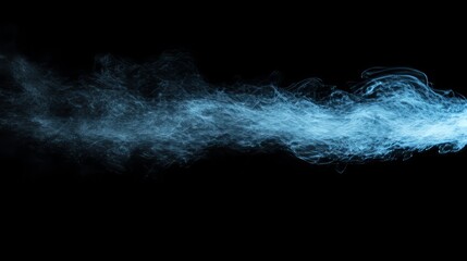 A soft blue smoke cloud drifting gently in isolation, creating a calm and ethereal atmosphere