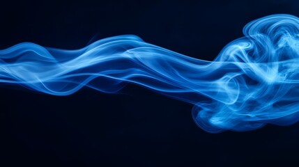Fototapeta premium A soft blue smoke cloud drifting gently in isolation, creating a calm and ethereal atmosphere