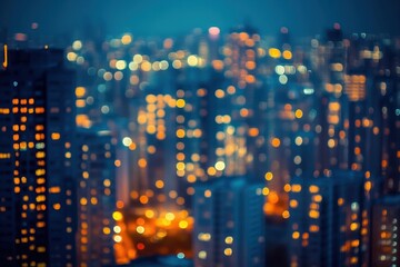 Defocused city lights at night.