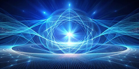 Fototapeta premium A celestial landscape with intricate swirling lines, creating a sense of ethereal depth and boundless expanse.