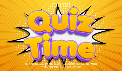 Quiz Time 3d editable text effect style