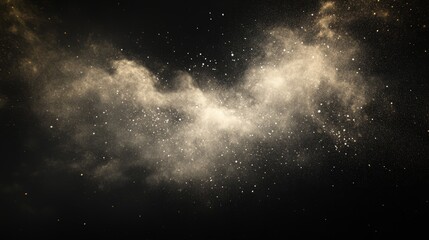 Fototapeta premium A soft, textured white smoke puff gently spreading, isolated against a dark background