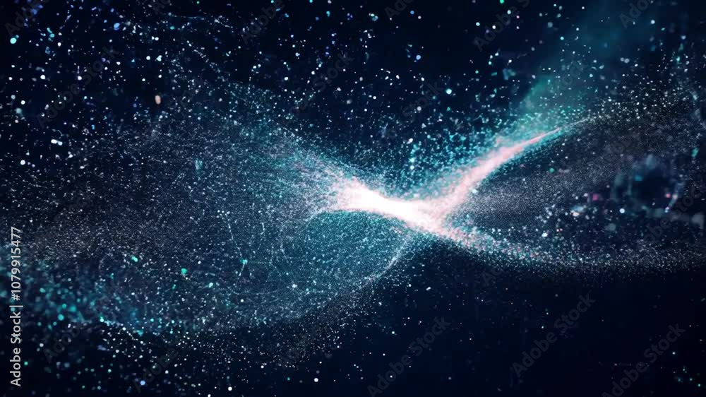 Poster Swirl of Particles Creating a Cosmic Spectacle in Deep Space Generative AI