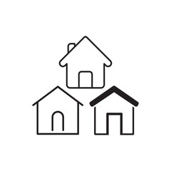 real estate home and house building apartment logo icon outline vector art flat design