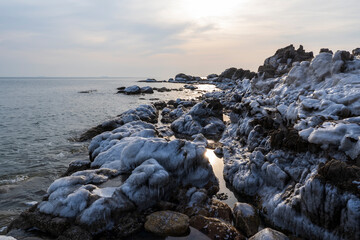 Seaside scenery in winter