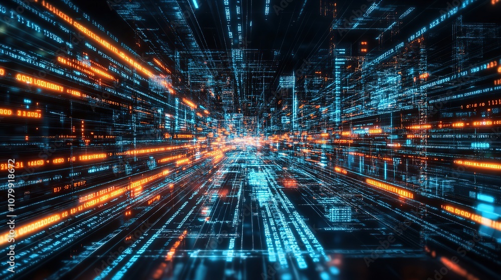 Poster digital transformation conceptual for next generation technology era. 8k high resolution