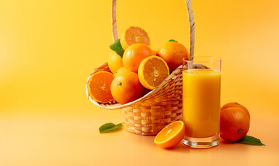 Orange juice with fresh fruits.