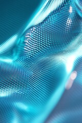 Naklejka premium Abstract Close-Up of Textured Blue Surface with Light Reflections, Showcasing Modern Design and Digital Aesthetics in Fluid Composition