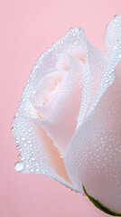 Fototapeta premium Close up rose beautiful glossy petals with dewdrop dreamy fashion pink red romantic background. floral bloom blossom flora wild plants refreshing cosmetic spa salon wallpaper