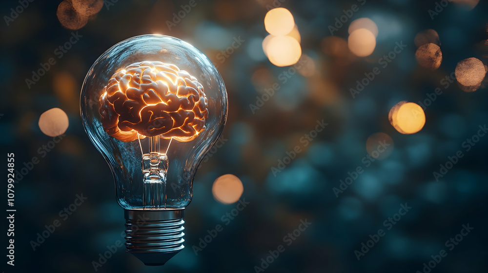 Poster brain in light bulb a?