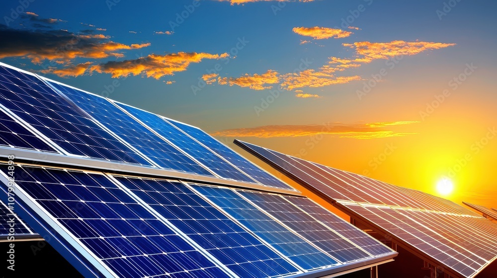 Aufkleber battery storage implementation at solar farm golden hour low resolution image scenic view renewable 