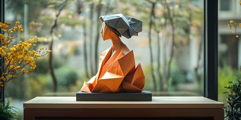 Origami - Folding paper in the shape of Virgo Zodiac (born between Aug 23 – Sep 22) The message is that even though it is just paper, if you try your best, it can lift you up on a pedestal gracefully.