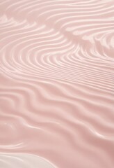 Obraz premium Blush pink and soft white 3D ripples with gentle waves, offering a warm, minimalist vibe that’s both relaxing and elegantly modern. Ai generated images