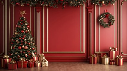 Red Christmas gift booth