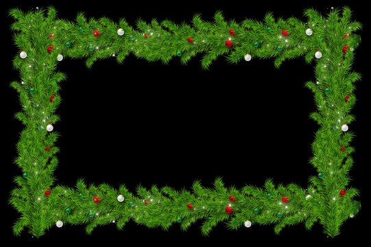 Transparent Christmas Frame with Horizontal Screen Shape for Horizontal Footages.