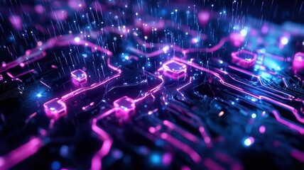 Abstract Digital Circuitry: A Synchronized Dance of Technology and Innovation in Modern Design