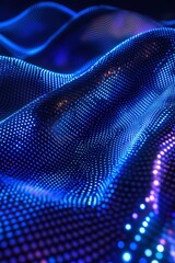 Abstract Digital Waves with Blue Lights and Dots Creating a Futuristic Vibe, Designed for Backgrounds or Technology Themes, Perfect for Websites and Digital Art