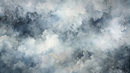 Obraz premium Abstract Watercolor Background with Gray and White Swirls and Bleached Color Effects