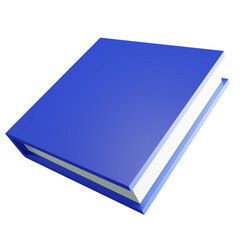 3d rendering of blue hardcover book