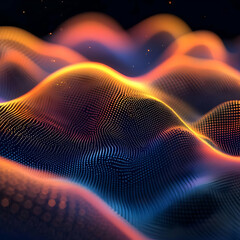 Abstract Background - 3D Rendered Digital Wave Landscape Illustration