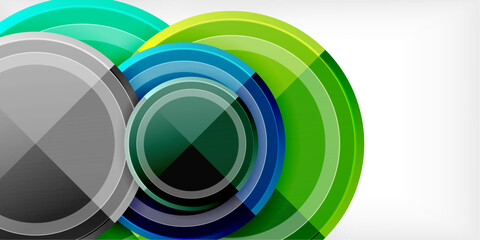 Obraz premium Abstract background - multicolored circles, trendy minimal geometric design, vector illustration