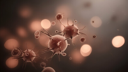 Fototapeta premium artificial intelligence generative background with bubbles and molecules