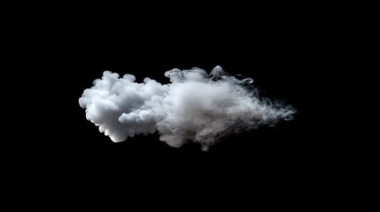 A fluffy white smoke formation puffing outwards, creating an ethereal effect on a black background