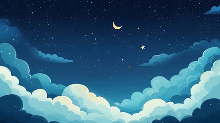 Night Sky with Clouds and Stars