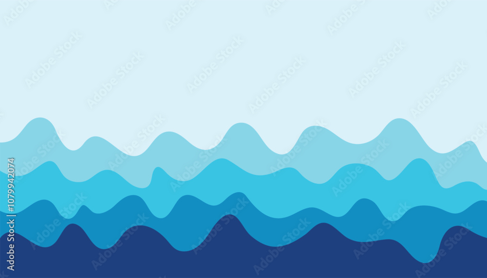 Poster abstract blue wave background. sea beach. abstract water wave. blue color water wave. sea wave layer