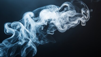 A delicate white smoke curl rising softly, creating a gentle atmosphere on a black background