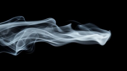 A delicate white smoke curl rising softly, creating a gentle atmosphere on a black background