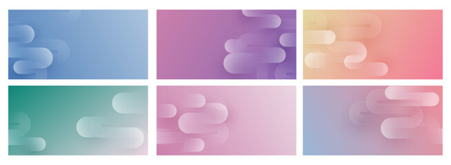 Set of abstract geometric gradient background design. vector design
