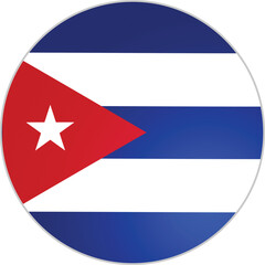 Cuba Country Round Flag Vector