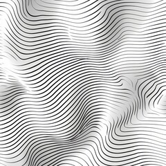 Wavy Lines Abstract Illustration in Black and White