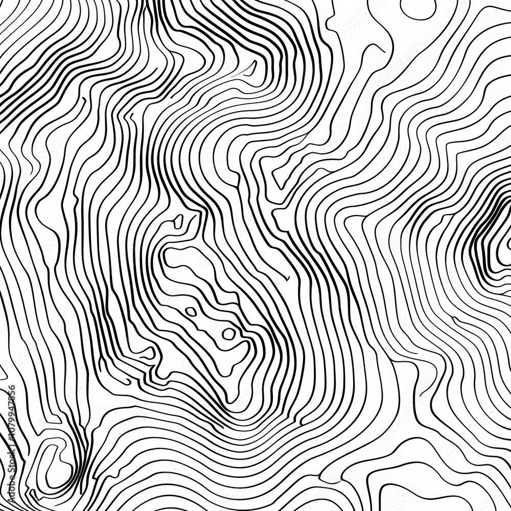 Poster abstract linear topographic pattern design