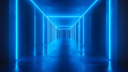Neon Lights in a Corridor
