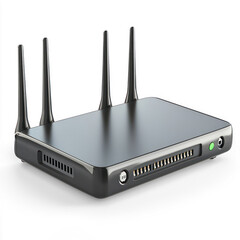 Fototapeta premium Router with VPN capabilities and multiple antennas. isolated on transparent background