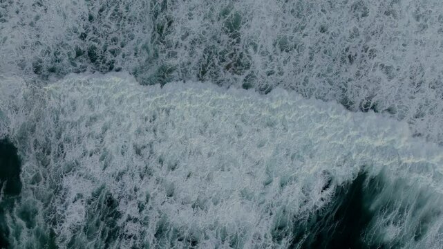 Extreme Ocean Waves Slowly Splashing On Turquoise Water