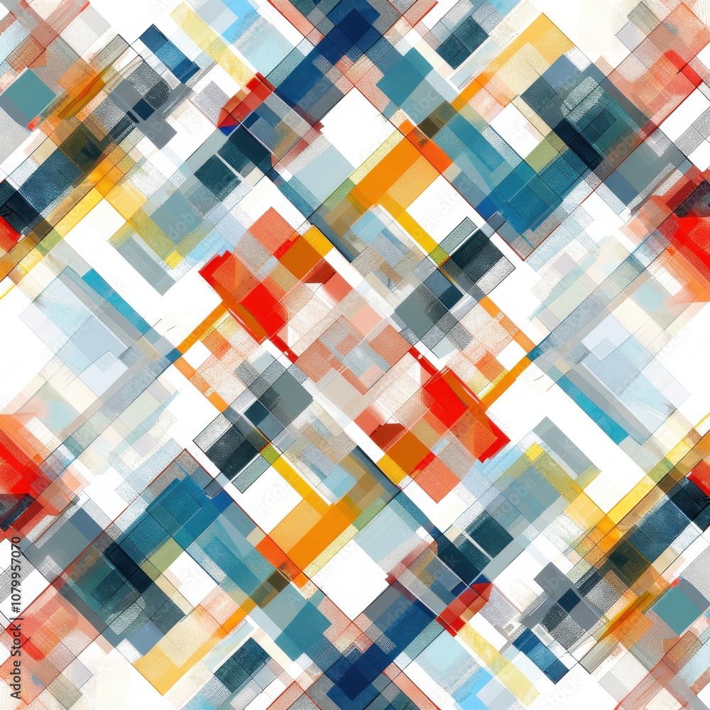 Poster abstract colorful geometric design with overlapping shapes and vivid hues ideal for modern art or cr