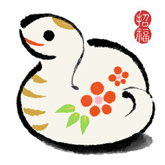 巳年へびの置物イラスト