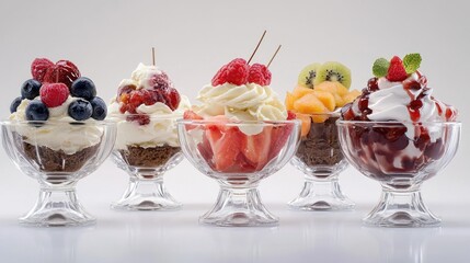 Delicious and Colorful Dessert Cups Filled with Creamy Whipped Topping and Fresh Fruits Ideal for a Sweet Treat or Party Celebration